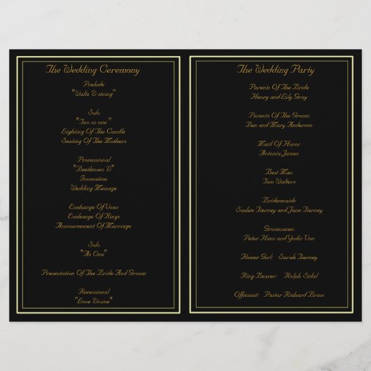 Rode rozen op het zwarte trouwprogramma (Achterkant)