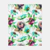 Rode rozen op witte achtergrond fleece deken (Voorkant)