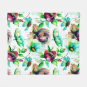 Rode rozen op witte achtergrond fleece deken (Voorkant (Horizontaal))