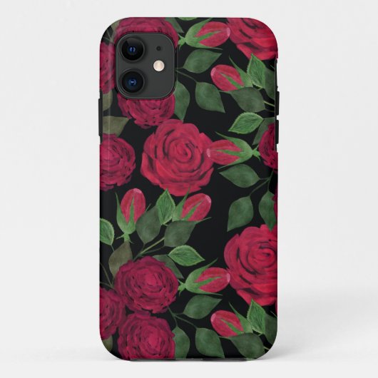 Rode rozen op zwart. Case-Mate iPhone case (Achterkant)