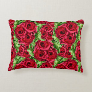 Rode Rozen Pad Bloem Garland Accent Kussen