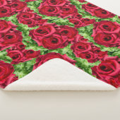Rode Rozen Pad Bloem Garland Sherpa Deken (3/4)