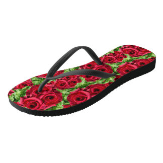 Rode Rozen Pad Bloem Garland Teenslippers