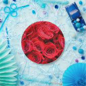 rode rozen papieren bordje (Feest)