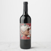 Rode Rozen PHOTO Herinnering Geschenk Sentimenteel Wijn Etiket (Voorkant)