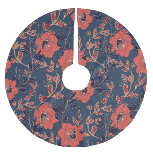 Rode rozen pioenen donkere achtergrond kerstboom rok