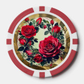 Rode rozen poker chips (Voorkant)