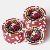 Rode rozen poker chips (Opstapeling)