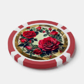 Rode rozen poker chips (Enkel)