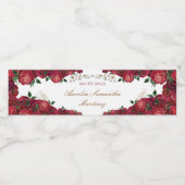 Rode Rozen Quinceañera Waterfleslabels Waterfles Etiket (Enkel label)