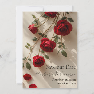 Rode Rozen Romantisch Bewaar onze Datum voor de Tr Kaart