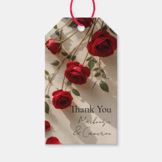 Rode Rozen Romantische Aangepaste Naam Cadeaulabel