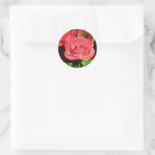 Rode rozen ronde sticker (Tas)