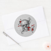 Rode rozen ronde sticker (Envelop)