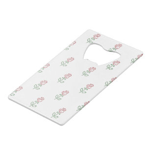Rode Rozen, Rozenpatroon, Bloemen Kredietkaart Flessenopener