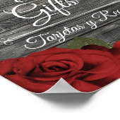 Rode rozen Rustic Black Lace Weddenschappen Poster (Hoek)