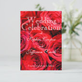 Rode rozen save the date (Staand voorkant)