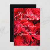 Rode rozen save the date (Voorkant / Achterkant)