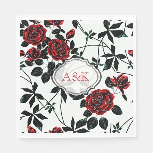 Rode rozen. servet (Voorkant)