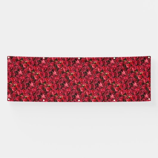 Rode rozen spandoek (Horizontaal)