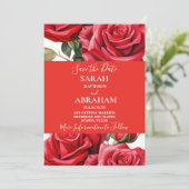 Rode rozen sparen de Datum Kaart (Staand voorkant)