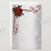 Rode rozen Stationery Briefpapier (Voorkant / Achterkant)