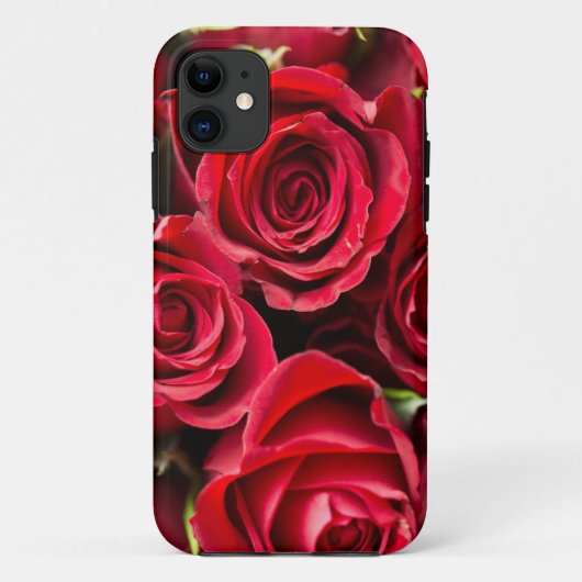 Rode Rozen Stevige iPhone Hoes (Achterkant)