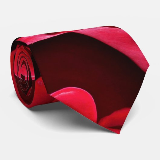 Rode rozen stropdas (Opgerold)