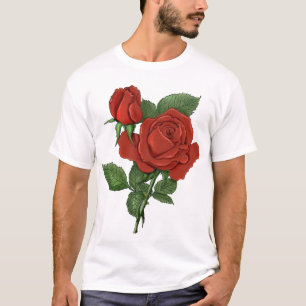 Rode rozen t-shirt