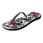 Rode rozen . teenslippers (Schuin)