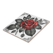  rode rozen tegeltje (Zijkant)