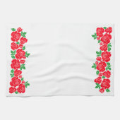 Rode rozen theedoek (Horizontaal)