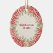 Rode Rozen Trouwen Save the Date ornament (Rechts)