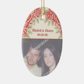 Rode Rozen Trouwen Save the Date ornament (Rechts)