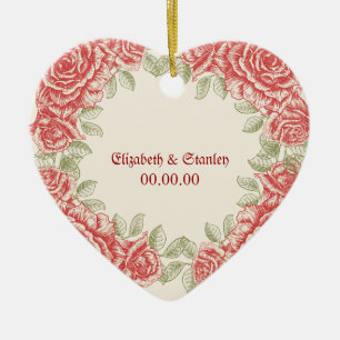  Rode Rozen Trouwen Save the Date ornament