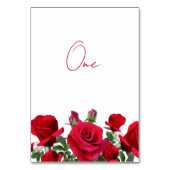 Rode Rozen Trouwtafel Nummer Geschreven Kaarten (Achterkant)
