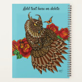 Rode Rozen Uil Blauw Planner (Achterkant)