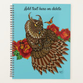 Rode Rozen Uil Blauw Planner (Voorkant)