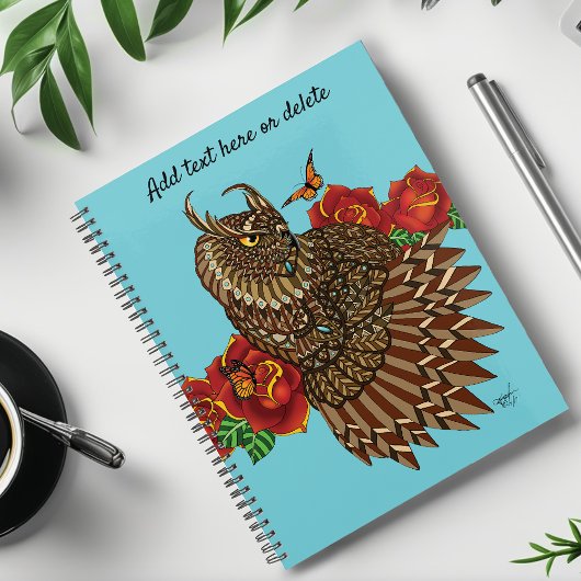 Rode Rozen Uil Blauw Planner