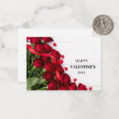 Rode rozen Valentijnsdag Notitiekaartje (Voorkant / Achterkant in situ)