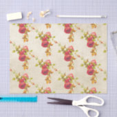  rode rozen van het Patroon op verouderd perkament Tissuepapier (Craft)