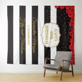 Rode Rozen Verjaardagsfeest Tapijt Achtergrond Ban Wandkleed (In Situ (horizontaal))