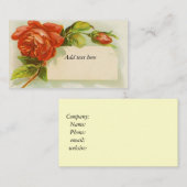 , rode rozen, Visitekaartje (Voorkant / Achterkant)