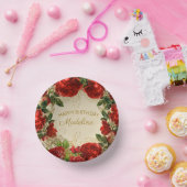 rode rozen Vlaanderen Papieren Kommen (Feest)