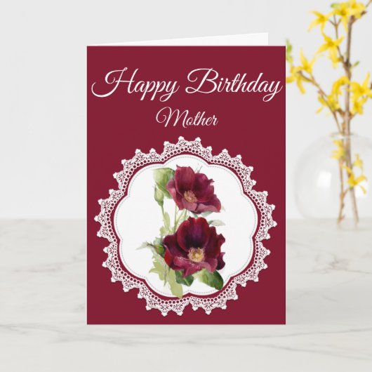  rode rozen voor moederdag kaart (Gele Bloem)