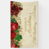  rode rozen Vrouwendag Spandoek (Verticaal)