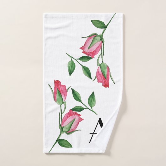 Rode rozen Waterverf met handbeschilderd Bad Handdoek (Handdoek)