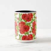 Rode rozen waterverf naadloos patroon mok (Midden)