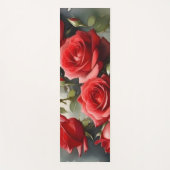 rode rozen waterverf schilderij yogamat (Voorkant)