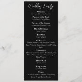 rode rozen wit zwart bruiloft programma (Achterkant)